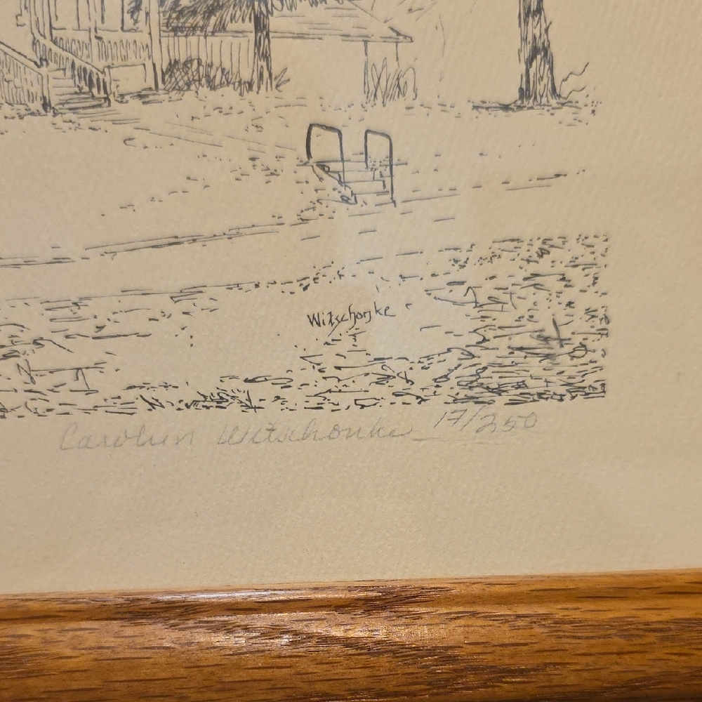 LIMITED EDITION  Framed House Sketch Art - Carolyn Witschonke 17 /250 - Picture 3 of 10